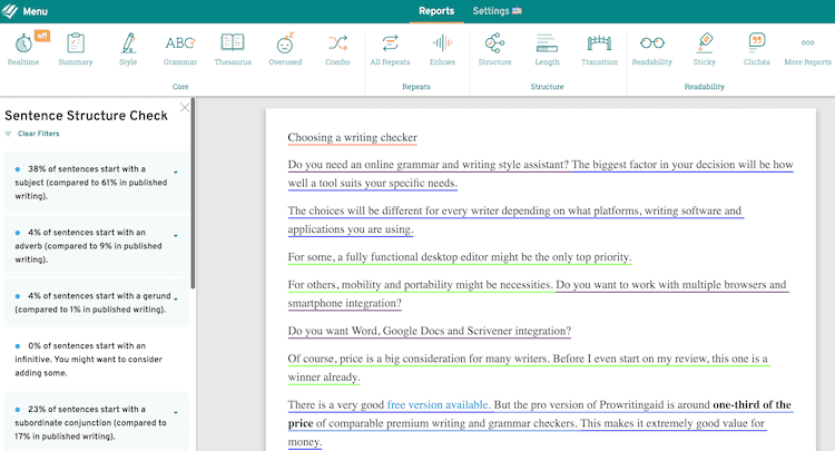 sentence structure sentence structure