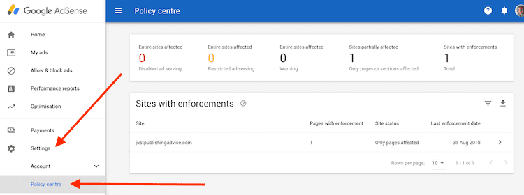 adsense policy