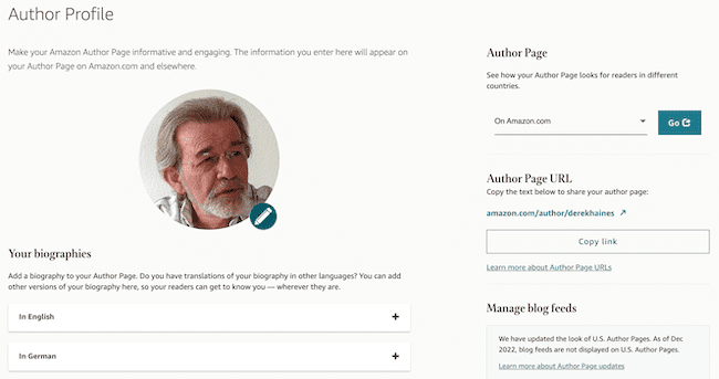 Amazon Author Profile