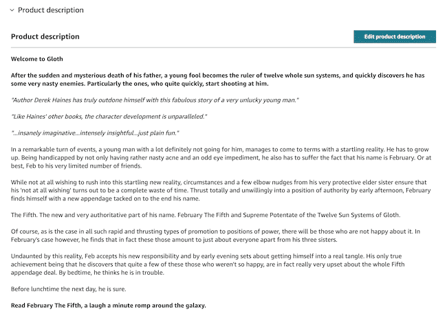Product - Book description