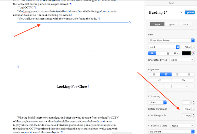 Format Ebook Chapters in Pages